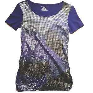 DKNY Jeans royal blue sequin tee, XS
